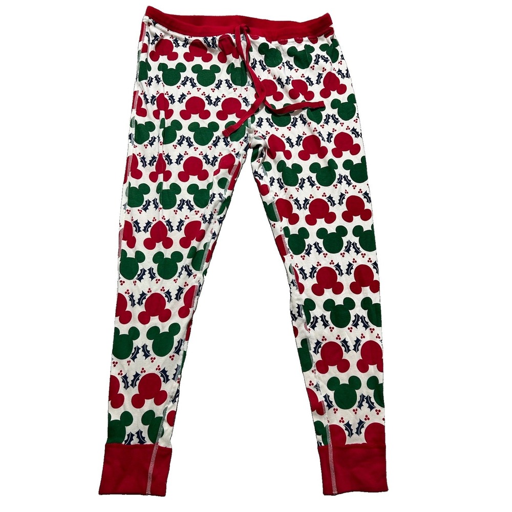 Hanna Andersson X Disney Mickey Mouse Adult Long John Pajama Pants Sz L Holiday
